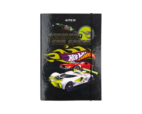 Папка для тетрадей Kite В5 на резинке Hot Wheels, картон (HW23-210)