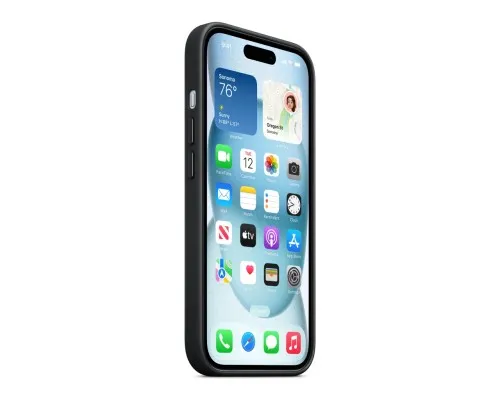 Чохол до мобільного телефона Apple iPhone 15 FineWoven Case with MagSafe Black (MT393ZM/A)