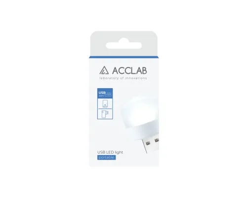 Лампа USB ACCLAB AL-LED01, 1W, 5000K, white (1283126552809)