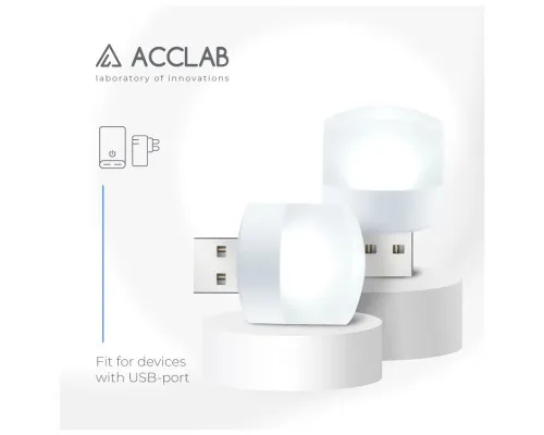 Лампа USB ACCLAB AL-LED01, 1W, 5000K, white (1283126552809)