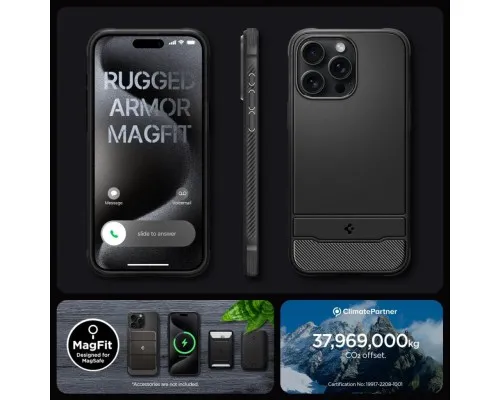 Чехол для мобильного телефона Spigen Apple iPhone 15 Pro Max Rugged Armor MagFit Matte Black (ACS06561)