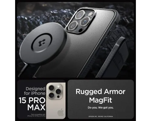 Чехол для мобильного телефона Spigen Apple iPhone 15 Pro Max Rugged Armor MagFit Matte Black (ACS06561)