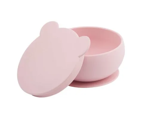 Тарелка детская MinikOiOi Bowly глубокая с крышкой на присоске Pinky Pink (101080002)