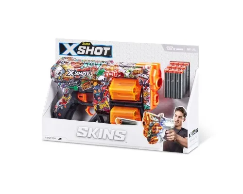 Игрушечное оружие Zuru X-Shot Быстрострельный бластер Skins Dread Sketch (12 патронов) (36517H)