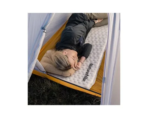 Матрас надувной Naturehike Самонадувний надлегкий одномісний овальний CNK2300DZ013 35 мм світло-сірий (6976023926983)