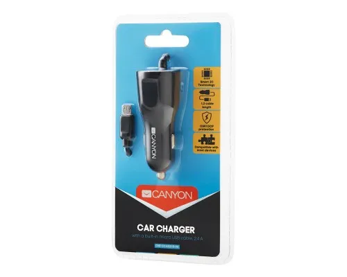 Зарядний пристрій Canyon 1xUSB car adapter (CNE-CCA033B)