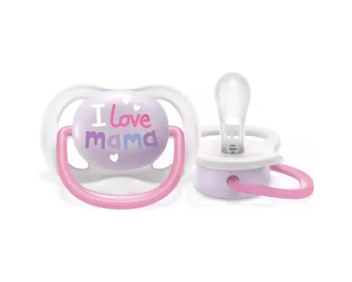 Пустышка Philips AVENT Ultra Air I love... для девочек 0-6 мес. (SCF080/02)