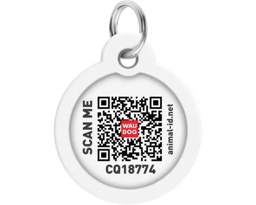 Адресник для тварин WAUDOG Smart ID з QR паспортом Камо сірий, круг 30 мм (230-0215)