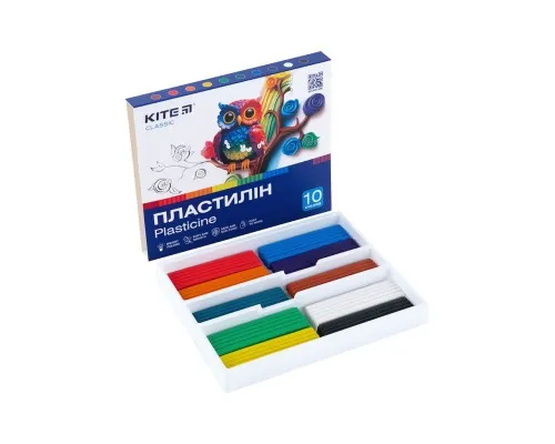 Пластилін Kite Classic 10 кольорів, 200 г (K-084)