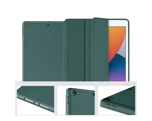 Чехол для планшета BeCover Tri Fold Soft TPU Silicone Apple iPad Air 4 10.9 2020/2021 Dark Green (706870) (706870)