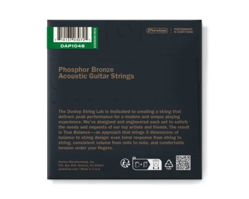 Струни для гітари Jim Dunlop Phosphor Bronze Acoustic Guitar Strings (10-48) (DAP1048)