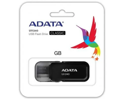 USB флеш накопичувач ADATA 32GB UV240 Black USB 2.0 (AUV240-32G-RBK)