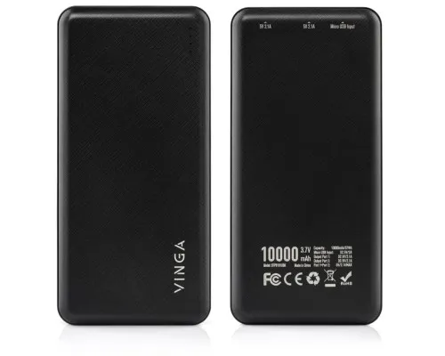 Батарея універсальна Vinga 10000 mAh black (BTPB1910BK)