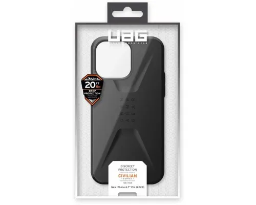 Чехол для мобильного телефона UAG Apple iPhone 14 Pro Max Civilian, Black (114043114040)