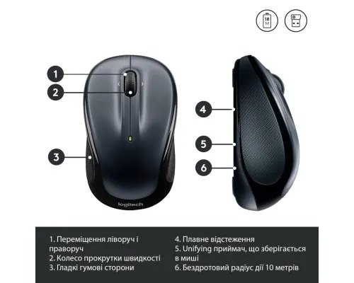 Мышка Logitech M325s Wireless Dark Silver (910-006812)