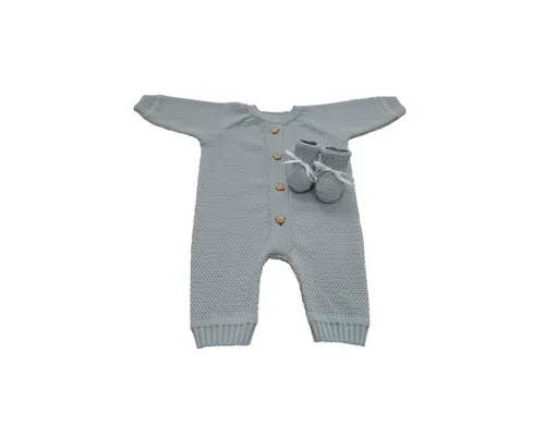 Набор детской одежды Прованс для новорожденных Серый 3 единицы (плед, человечек, пинетки (4823093427891)
