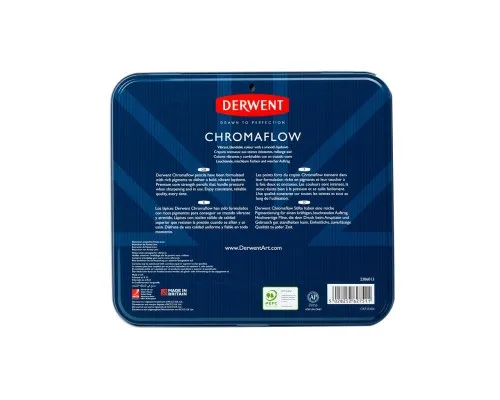 Олівці кольорові Derwent Chromaflow 48 кол. у металевому пеналі (5028252627511)