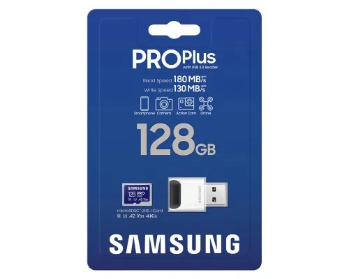 Карта памяти Samsung 128GB microSDXC calss 10 UHS-I V30 Pro Plus (MB-MD128SB/WW)