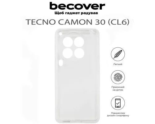 Чохол до мобільного телефона BeCover Tecno Camon 30 (CL6) Transparancy (711779)