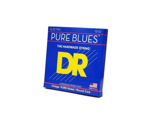 Струни для гітари DR Strings PURE BLUES Electric Guitar Strings - Medium to Heavy (10-52) (PHR-10/52)