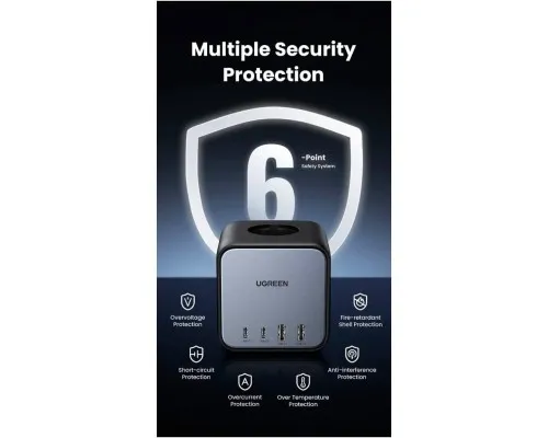 Зарядний пристрій UGREEN 4xUSB 65W DigiNest Cube (2хUSB-C+2xUSB-A) CD268 (60113)