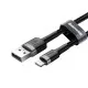 Дата кабель USB 2.0 AM to Lightning 0.5m Cafule 2.4A grey+black Baseus (CALKLF-AG1)