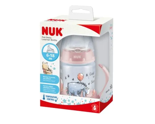 Пляшечка для годування Nuk Disney First Choice з ручками 150 мл Персиковий (3954050)