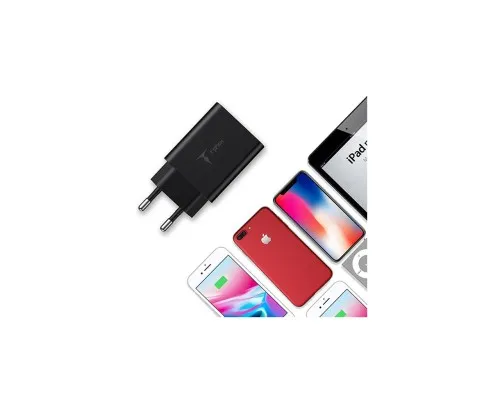 Зарядний пристрій T-Phox Tempo 18W QC3.0 USB Charger (Black) (Tempo 18W USB B)
