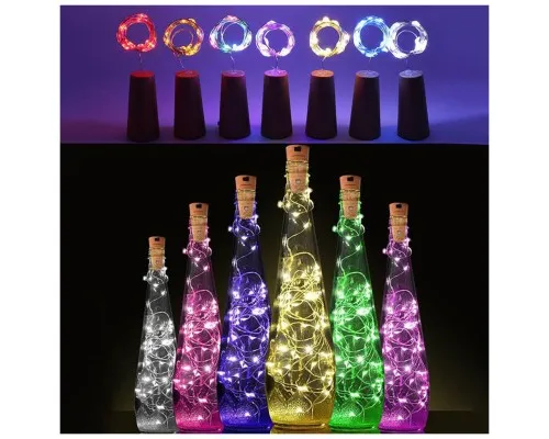 Гірлянда ColorWay пробка для пляшки на батарейках LED 20/2М (5шт/уп) кольорова (CW-GC-20L2BMC)
