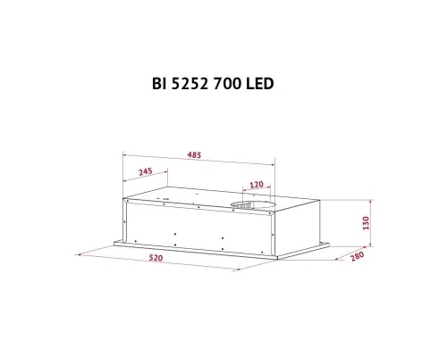 Витяжка кухонна Perfelli BI 5252 WH 700 LED