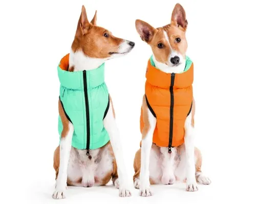 Курточка для тварин Airy Vest Lumi двостороння S 35 мятно-помаранчева (2187)