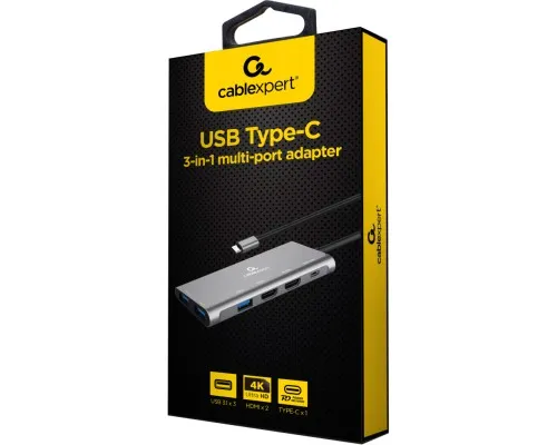 Концентратор Cablexpert USB-C 3-in-1 (A-CM-COMBO3-03)