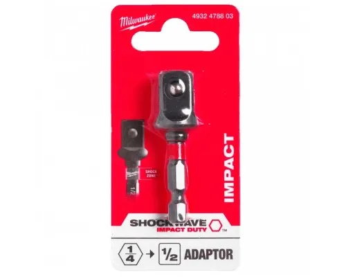 Адаптер для інструменту Milwaukee ShW 1/4"HEX - 1/2" квадратний хвостовик (4932478803)