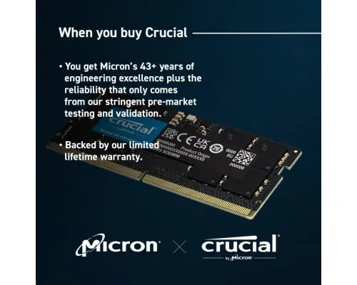 Модуль памяті для ноутбука SoDIMM DDR5 32GB (2x16GB) 5600 MHz Ripjaws Micron (CT2K16G56C46S5)