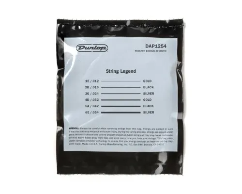 Струни для гітари Jim Dunlop Phosphor Bronze Acoustic Guitar Strings (12-54) (DAP1254)