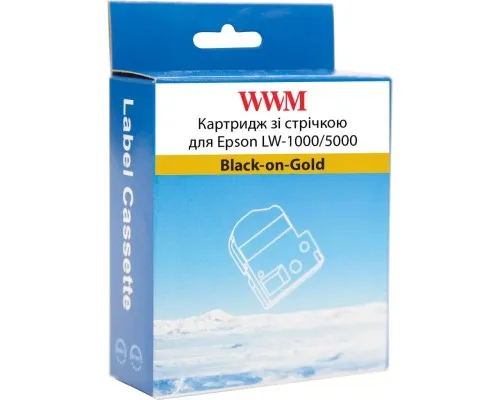 Стрічка для принтера етикеток WWM для Epson LW-1000/5000 36mm х 8m Black-on-Gold (WWM-SM36Z)