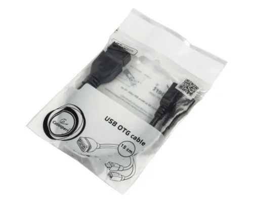 Дата кабель OTG USB 2.0 AF to Micro 5P M+F 0.15m Cablexpert (A-OTG-AFBM-04)