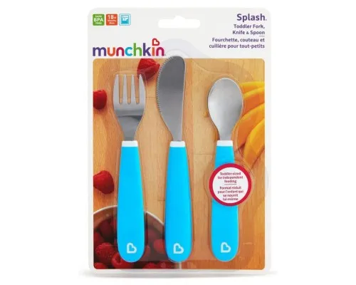 Набор детской посуды Munchkin Splash из нержавеющей стали 3 предмета Голубой (012110.03)
