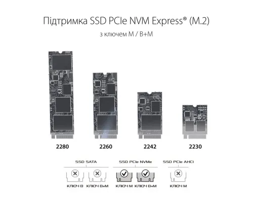 Кишеня зовнішня ASUS SSD M.2 PCIe NVMe STRIX ARION ESD-S1C/BLK/G/AS USB 3.1 Gen2 (ESD-S1C/BLK/G/AS)