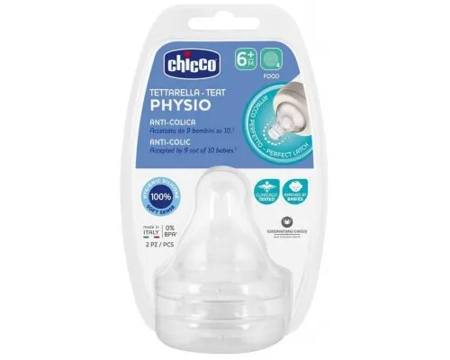 Соска Chicco Силіконова Physio для каш 6+ міс. 2 шт. (20347.00)