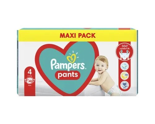 Подгузники Pampers трусики Pants Размер 4 (9-15 кг) 48 шт (8006540068755)