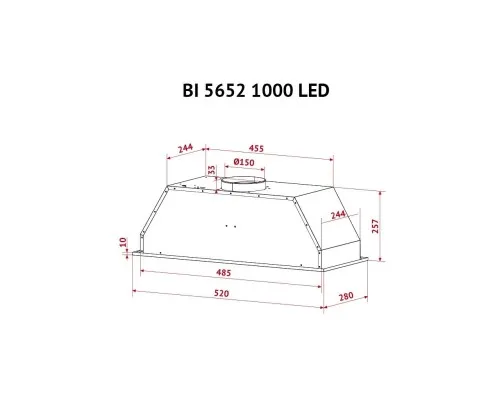Вытяжка кухонная Perfelli BI 5652 BL 1000 LED