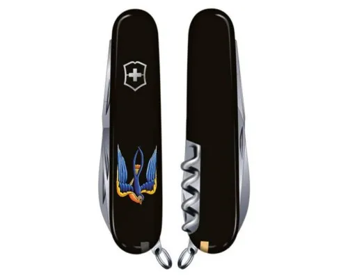 Ніж Victorinox Spartan Ukraine 91 мм Чорний Тризуб-Ластівка (1.3603.3_T1230u)
