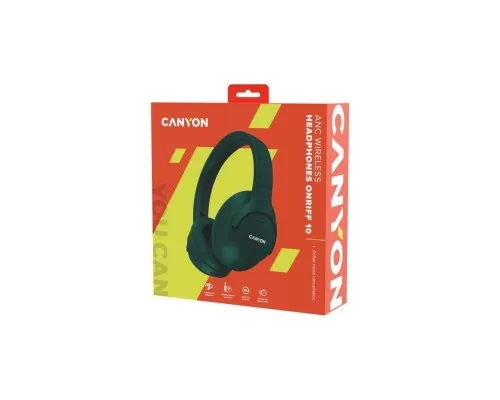 Наушники Canyon OnRiff 10 ANC Bluetooth Green (CNS-CBTHS10GN)