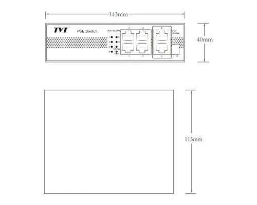 Комутатор мережевий TVT DIGITAL TD-B2204S1-PEU