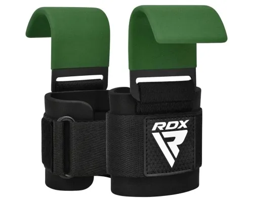 Крюки для тяги на запястья RDX W5 Gym Hook Strap Army Green Plus (WAN-W5AG+)