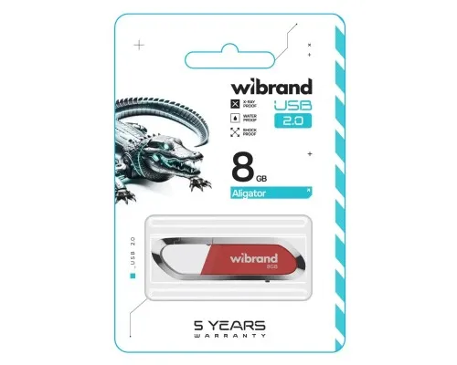 USB флеш накопитель Wibrand 8GB Aligator Red USB 2.0 (WI2.0/AL8U7DR)
