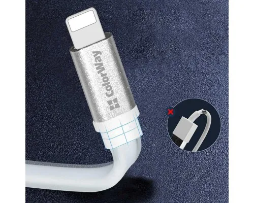 Дата кабель USB 2.0 AM to Lightning 0.25m white ColorWay (CW-CBUM-LM25W)