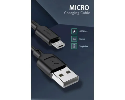 Дата кабель USB 2.0 AM to Micro 5P 1.2m Fast T-M829 T-Phox (T-M829 Black)