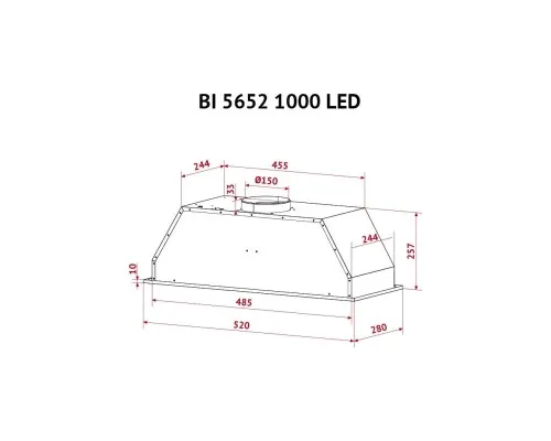 Вытяжка кухонная Perfelli BI 5652 I 1000 LED